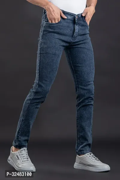 Elegant Denim Solid Jeans For Men And Boys-thumb3