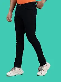 Comfortable Black Denim Mid-Rise Jeans For Men-thumb2