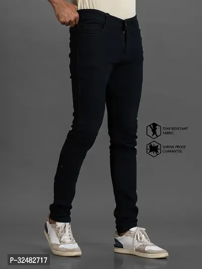 Elegant Denim Solid Jeans For Men And Boys-thumb3