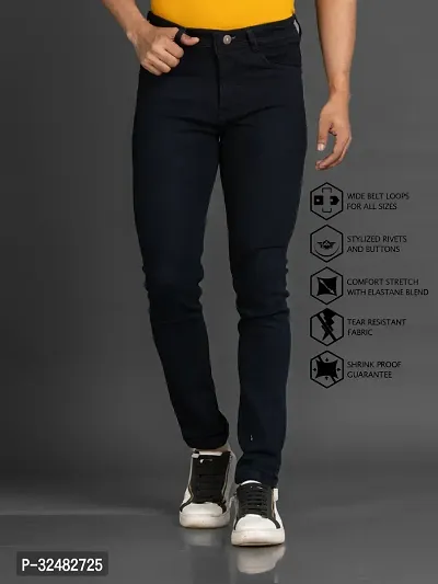 Elegant Denim Solid Jeans For Men And Boys