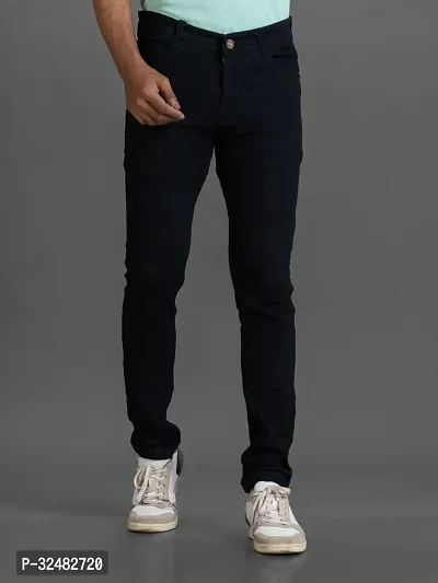 Elegant Denim Solid Jeans For Men And Boys-thumb0