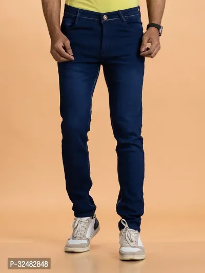 Elegant Denim Solid Jeans For Men And Boys-thumb0