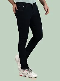 Comfortable Black Denim Mid-Rise Jeans For Men-thumb1