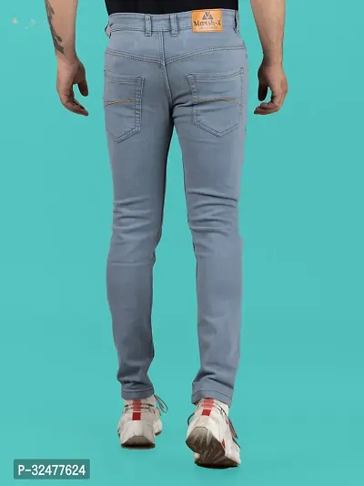 Comfortable Grey Denim Mid-Rise Jeans For Men-thumb2