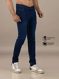 Comfortable Blue Denim Mid-Rise Jeans For Men-thumb2