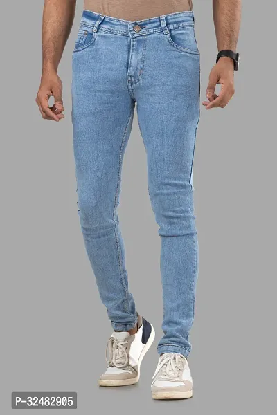 Elegant Denim Solid Jeans For Men And Boys-thumb0