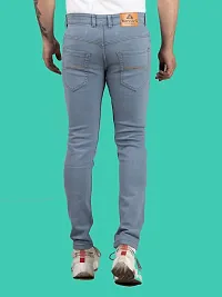 Comfortable Grey Denim Mid-Rise Jeans For Men-thumb1