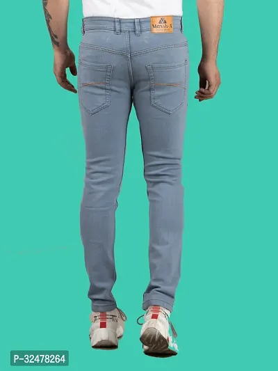 Comfortable Grey Denim Mid-Rise Jeans For Men-thumb2