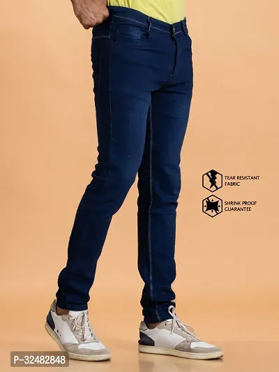 Elegant Denim Solid Jeans For Men And Boys-thumb3