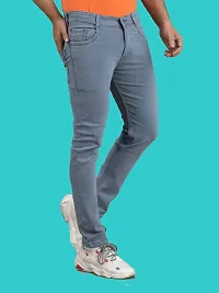 Comfortable Grey Denim Mid-Rise Jeans For Men-thumb2