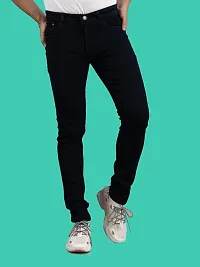 Comfortable Black Denim Mid-Rise Jeans For Men-thumb3