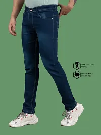 Stylish Blue Denim Solid Mid-Rise Jeans For Men-thumb3