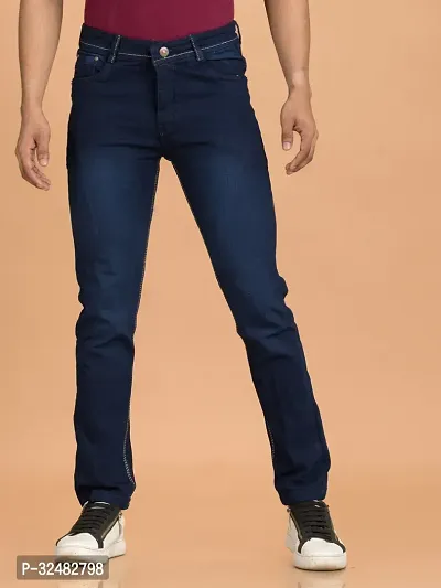 Elegant Denim Solid Jeans For Men And Boys-thumb0