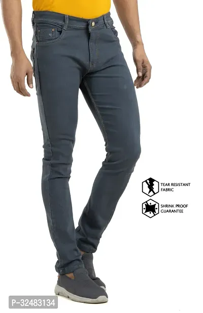 Elegant Denim Solid Jeans For Men And Boys-thumb4