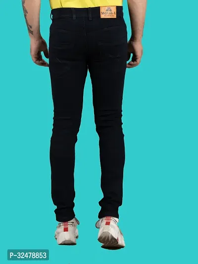 Comfortable Black Denim Mid-Rise Jeans For Men-thumb2