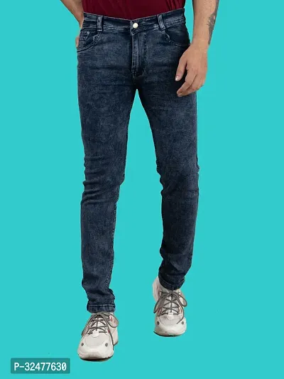 Comfortable Grey Denim Mid-Rise Jeans For Men-thumb0