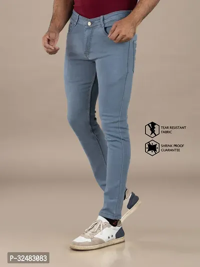 Elegant Denim Solid Jeans For Men And Boys-thumb4