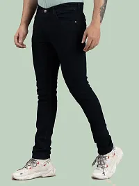 Comfortable Black Denim Mid-Rise Jeans For Men-thumb2