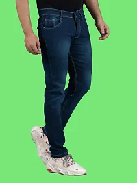 Comfortable Blue Denim Mid-Rise Jeans For Men-thumb2