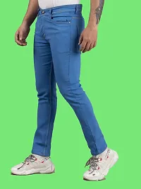 Comfortable Blue Denim Mid-Rise Jeans For Men-thumb3