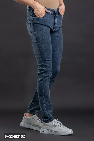 Elegant Denim Solid Jeans For Men And Boys-thumb3