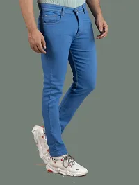 Comfortable Blue Denim Mid-Rise Jeans For Men-thumb2