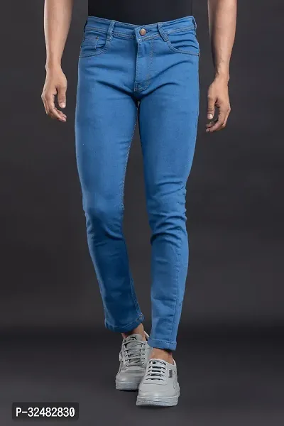 Elegant Denim Solid Jeans For Men And Boys