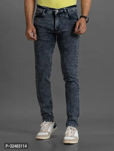 Elegant Denim Solid Jeans For Men And Boys