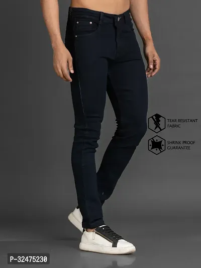 Comfortable Black Denim Mid-Rise Jeans For Men-thumb3