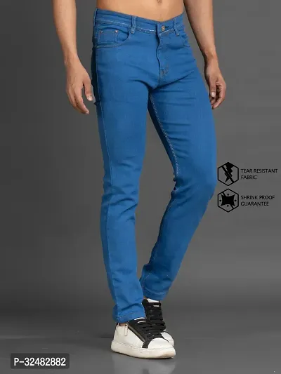 Elegant Denim Solid Jeans For Men And Boys-thumb3