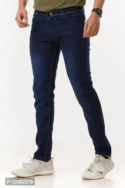 Elegant Denim Solid Jeans For Men And Boys-thumb3