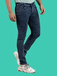 Stylish Grey Denim Solid Mid-Rise Jeans For Men-thumb1