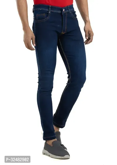 Elegant Denim Solid Jeans For Men And Boys-thumb3