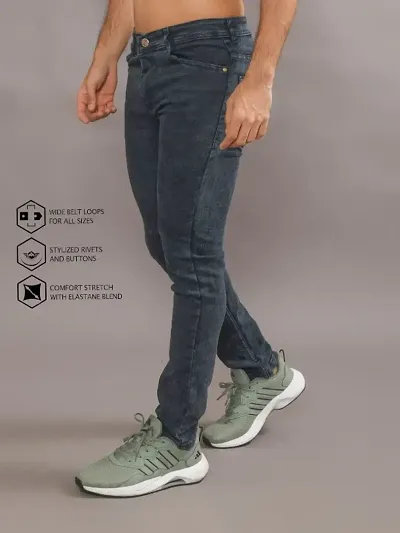 Stylish Solid Mid-Rise Jeans For Men