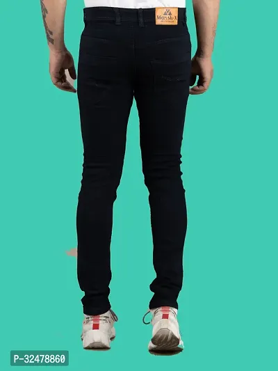 Comfortable Black Denim Mid-Rise Jeans For Men-thumb2