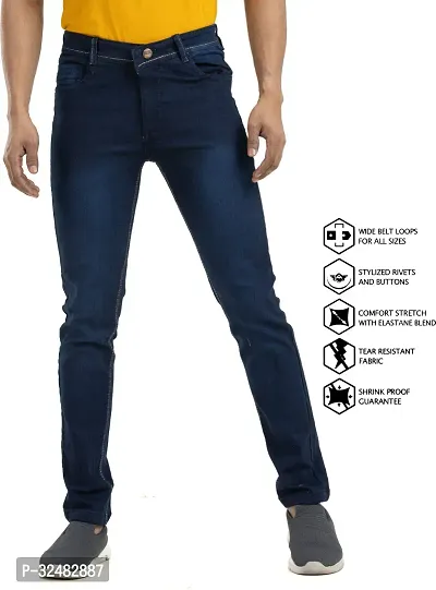 Elegant Denim Solid Jeans For Men And Boys-thumb0