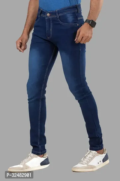 Elegant Denim Solid Jeans For Men And Boys-thumb4