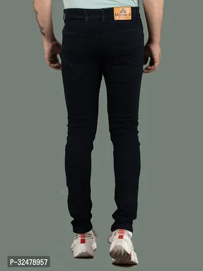 Comfortable Black Denim Mid-Rise Jeans For Men-thumb2