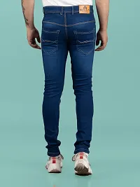 Stylish Blue Denim Solid Mid-Rise Jeans For Men-thumb1