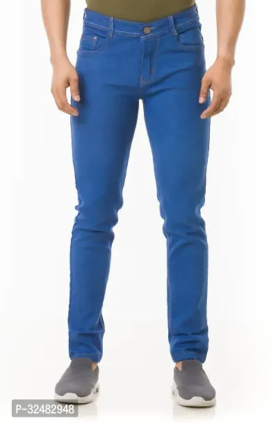 Elegant Denim Solid Jeans For Men And Boys