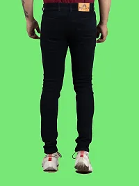 Comfortable Black Denim Mid-Rise Jeans For Men-thumb1