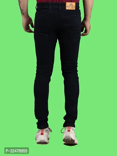 Comfortable Black Denim Mid-Rise Jeans For Men-thumb2