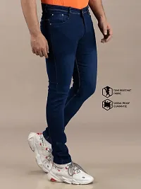 Comfortable Blue Denim Mid-Rise Jeans For Men-thumb2