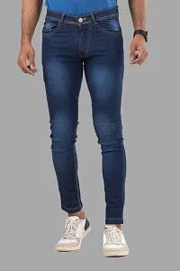 Comfortable Blue Denim Mid-Rise Jeans For Men-thumb1