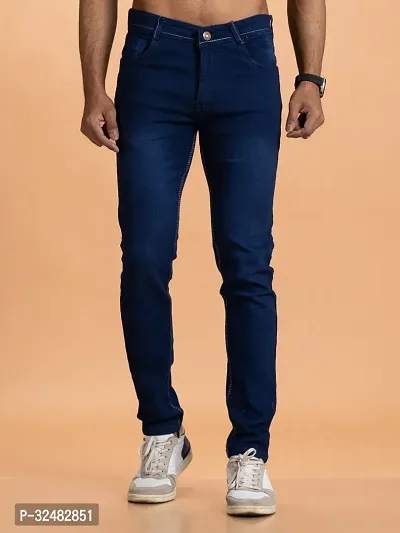 Elegant Denim Solid Jeans For Men And Boys-thumb0