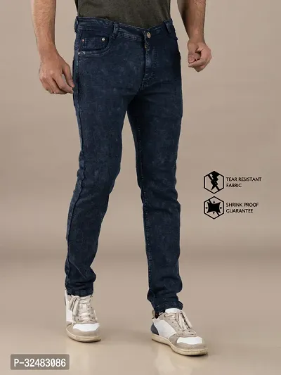 Elegant Denim Solid Jeans For Men And Boys-thumb3