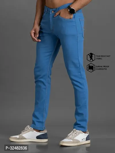 Elegant Denim Solid Jeans For Men And Boys-thumb4