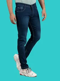 Comfortable Blue Denim Mid-Rise Jeans For Men-thumb2