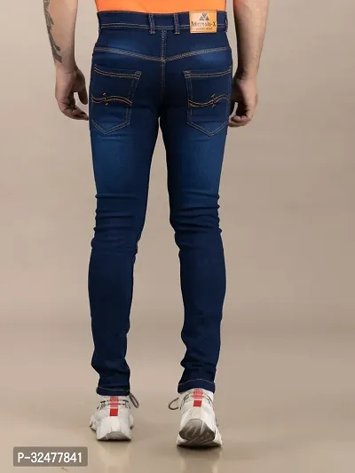 Comfortable Blue Denim Mid-Rise Jeans For Men-thumb2