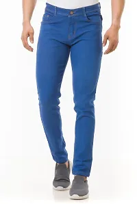 Comfortable Blue Denim Mid-Rise Jeans For Men-thumb1